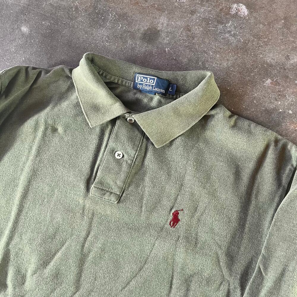 Vintage 90s polo Ralph Lauren collared longsleeve casual green shirt men’s large